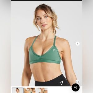 Gymshark . MINIMAL SPORTS BRA . Light Support . Small . Hoya Green